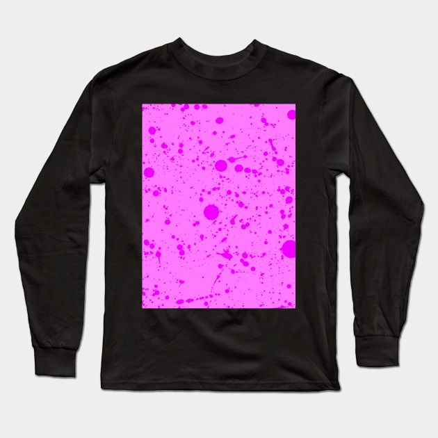 Pink Spray Splatter Long Sleeve T-Shirt by Pulpixel